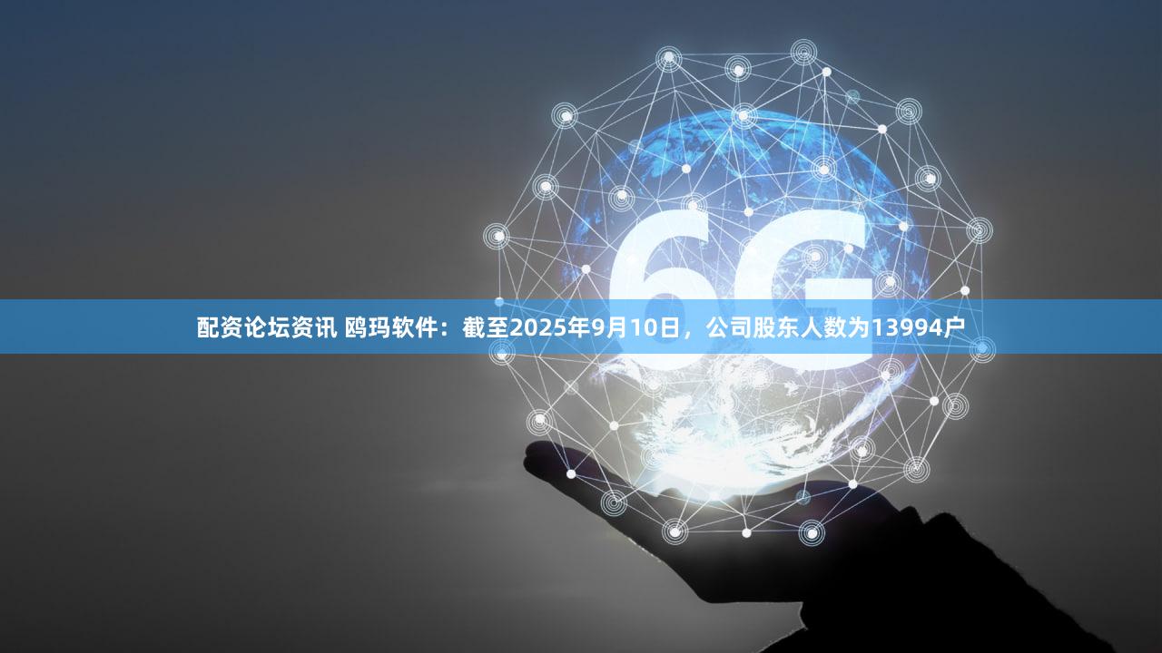 配资论坛资讯 鸥玛软件：截至2025年9月10日，公司股东人数为13994户