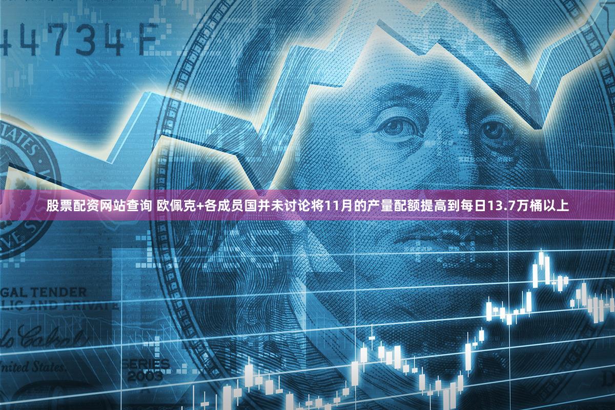 股票配资网站查询 欧佩克+各成员国并未讨论将11月的产量配额提高到每日13.7万桶以上