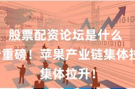 股票配资论坛是什么 突传重磅！苹果产业链集体拉升！