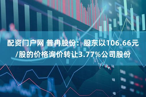 配资门户网 普冉股份：股东以106.66元/股的价格询价转让3.77%公司股份