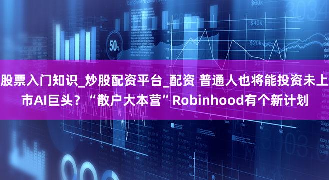 股票入门知识_炒股配资平台_配资 普通人也将能投资未上市AI巨头？“散户大本营”Robinhood有个新计划